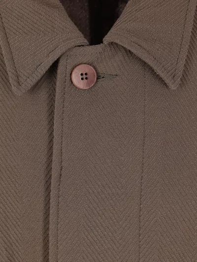 Magliano Buttoned Coat In Brown