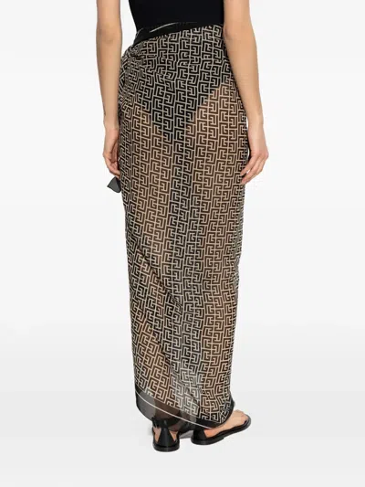 Balmain Patterned Pareo In Black