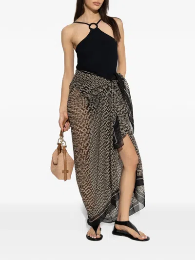 Balmain Patterned Pareo In Black