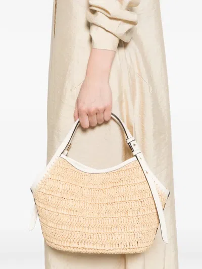 Kate Spade New York Deco Straw Small Tulip Tote Bag In Neutral