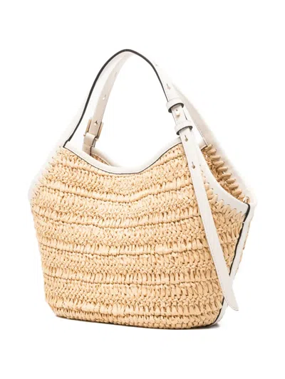 Kate Spade New York Deco Straw Small Tulip Tote Bag In Neutral