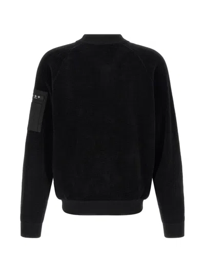 Tatras Gavrio Bomber Jacket Textured Fabric Ribbed Cuffs In Black