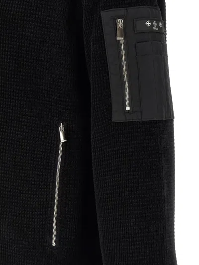 Tatras Gavrio Bomber Jacket Textured Fabric Ribbed Cuffs In Black