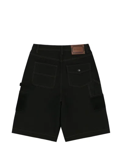 Andersson Bell Patchwork Cargo Shorts In Black