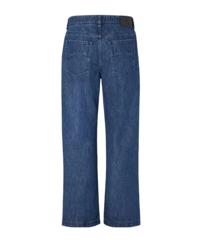 Fendi Leather-patch Jeans In Blue