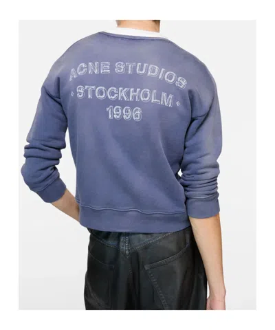 Acne Studios Fema Cotton-jersey Sweatshirt In Blue