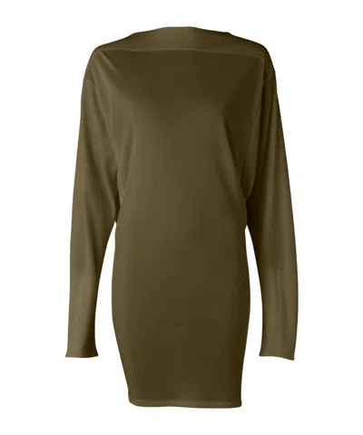 Jacquemus The Mistral Open-back Draped Jersey Mini Dress In Green