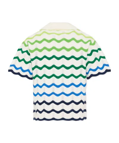 Casablanca Cardigan With A Wave Pattern. In Multi