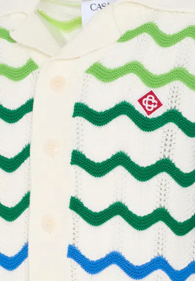 Casablanca Cardigan With A Wave Pattern. In Multi