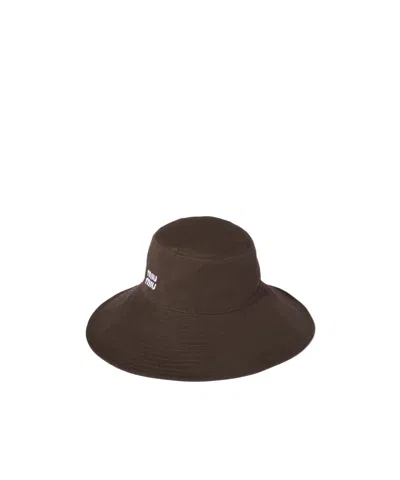 Miu Miu Denim Bucket Hat In Brown