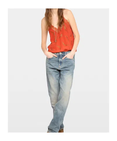 Zadig & Voltaire Womens Spice Christy Rhinestones-embellished Silk Camisole Xs In Orange