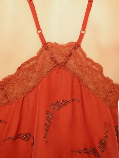 Zadig & Voltaire Womens Spice Christy Rhinestones-embellished Silk Camisole Xs In Orange