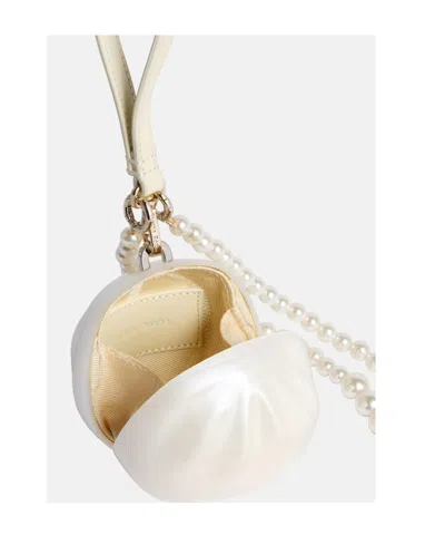 Simone Rocha Micro Egg Pearl-effect Clutch Bag In White