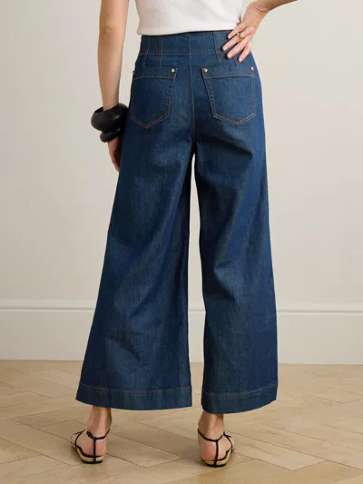 Zimmermann Aster Cropped Flared-leg Denim Jeans In Blue