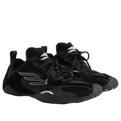Balenciaga Black Canvas And Corduroy Monday Ultra Sneakers In Black