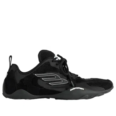 Balenciaga Black Canvas And Corduroy Monday Ultra Sneakers In Black
