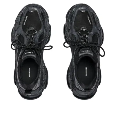Balenciaga Black Polyester Athletic Sneakers In Black