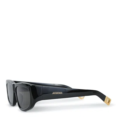 Jacquemus Rectangle Frame Sunglasses In Black