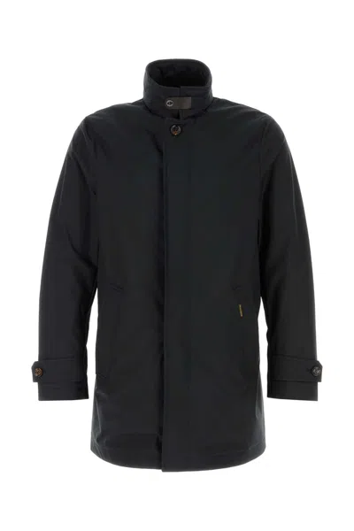 Moorer Polyester Blend Duca Jacket High Collar In Black