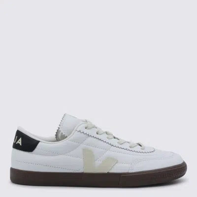 Veja Panenka Leather Sneakers In White And Cream In Neutral
