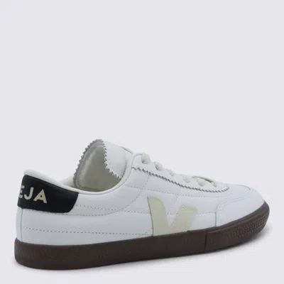 Veja Panenka Leather Sneakers In White And Cream In Neutral