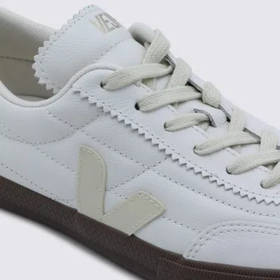 Veja Panenka Leather Sneakers In White And Cream In Neutral