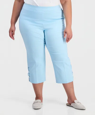 Jm Collection Plus Size Side Lace-up Capri Pants, Created For Macy's In ...
