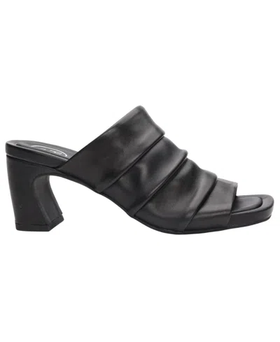 Ash High Heel Mules Ruched Front Drape In Black