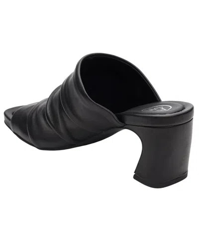 Ash High Heel Mules Ruched Front Drape In Black