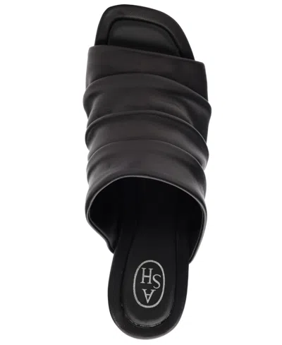 Ash High Heel Mules Ruched Front Drape In Black