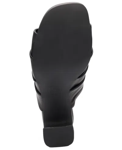 Ash High Heel Mules Ruched Front Drape In Black