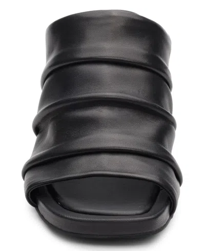 Ash High Heel Mules Ruched Front Drape In Black