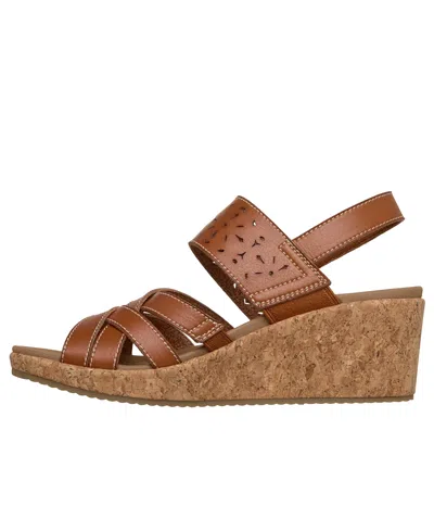 Skechers Arch Fit Beverlee 2.0 Natural Era Wedge Sandal In Brown