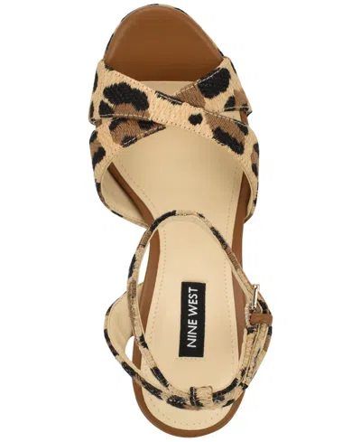 Nine West Wilda Ankle Strap Platform Sandal In Brown