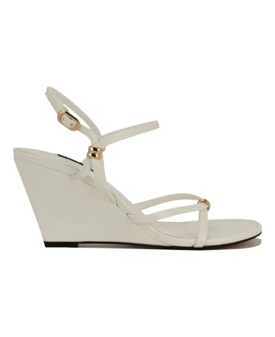 Nine West Devva Wedge Sandal In White