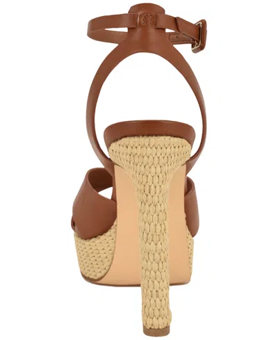 Nine West Ankle Strap Platform Sandal In Brown