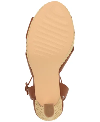 Nine West Ankle Strap Platform Sandal In Brown