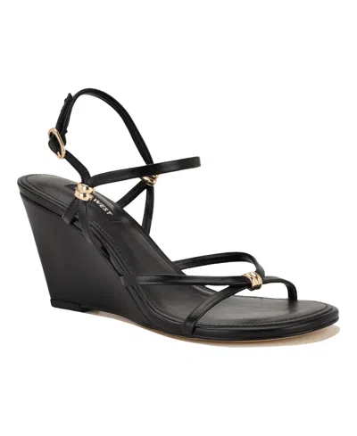 Nine West Devva Wedge Sandal In Black