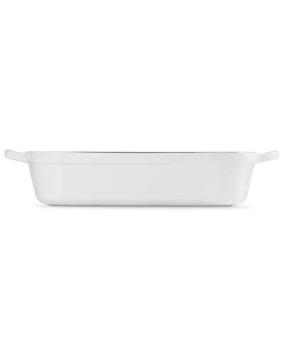 Le Creuset Stoneware 6.75 Quart Heritage Deep Rectangular Lasagna Dish In White