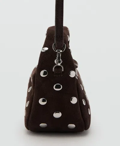 Mango Sandra Suede Top Handle Bag In Brown