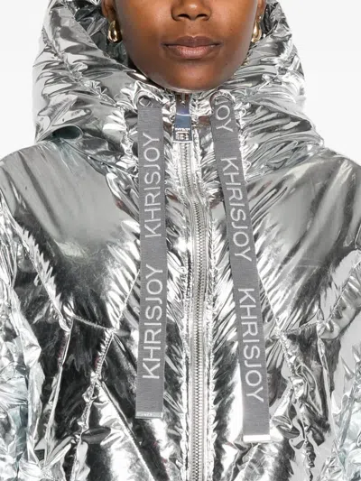 Khrisjoy Logo-drawstrings Padded Jacket In White