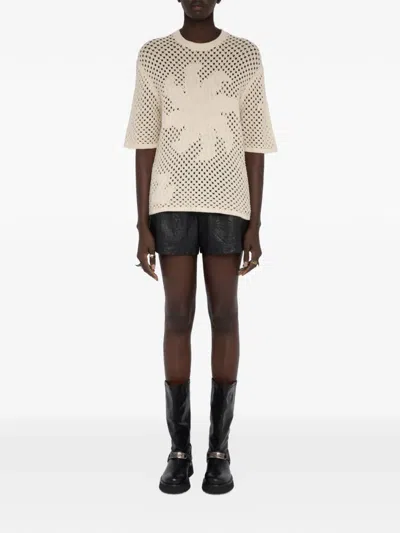 Zadig & Voltaire Malyna Openwork T-shirt In Neutral