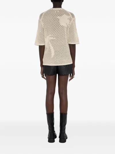 Zadig & Voltaire Malyna Openwork T-shirt In Neutral