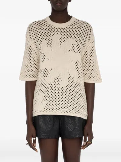 Zadig & Voltaire Malyna Openwork T-shirt In Neutral