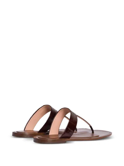 Alberta Ferretti Croc-effect Thong Sandals In Multi