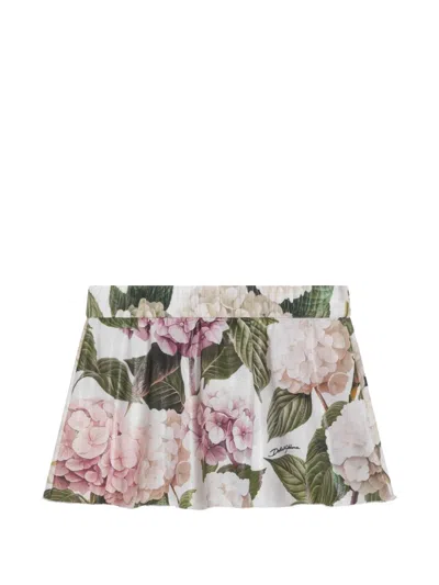 Dolce & Gabbana Hydrangea-print Short Skirt In Multi