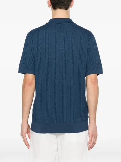 Canali Textured T-shirt In Blue