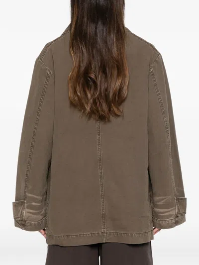 6397 Great Double-breasted Collared Jacket In Brown