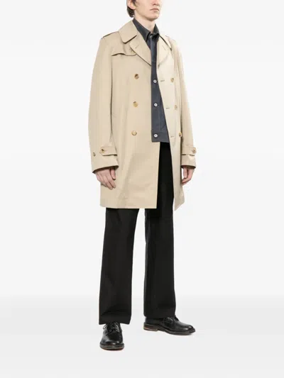 Junya Watanabe Cotton Double-breasted Coat In Brown