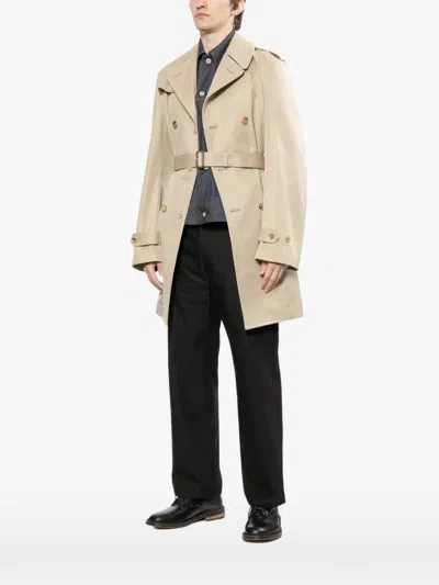 Junya Watanabe Cotton Double-breasted Coat In Brown